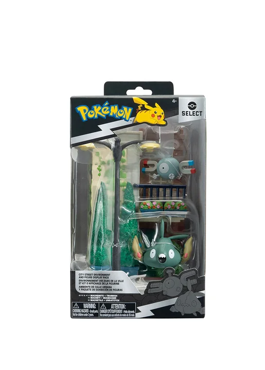 Pokémon Select City Street Environment Magnemite & Trubbish Figure Set