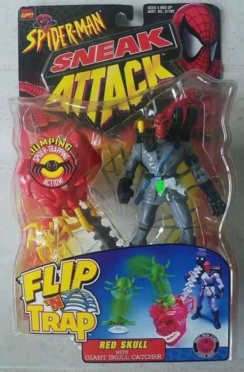 Marvel Spider-Man Sneak Attack Flip 'N Trap Red Skull Action Figure