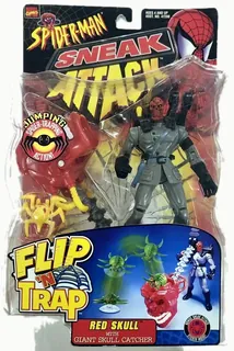 Marvel Spider-Man Sneak Attack Flip 'N Trap Red Skull Action Figure