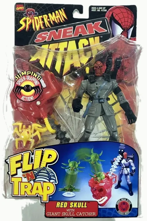Marvel Spider-Man Sneak Attack Flip 'N Trap Red Skull Action Figure